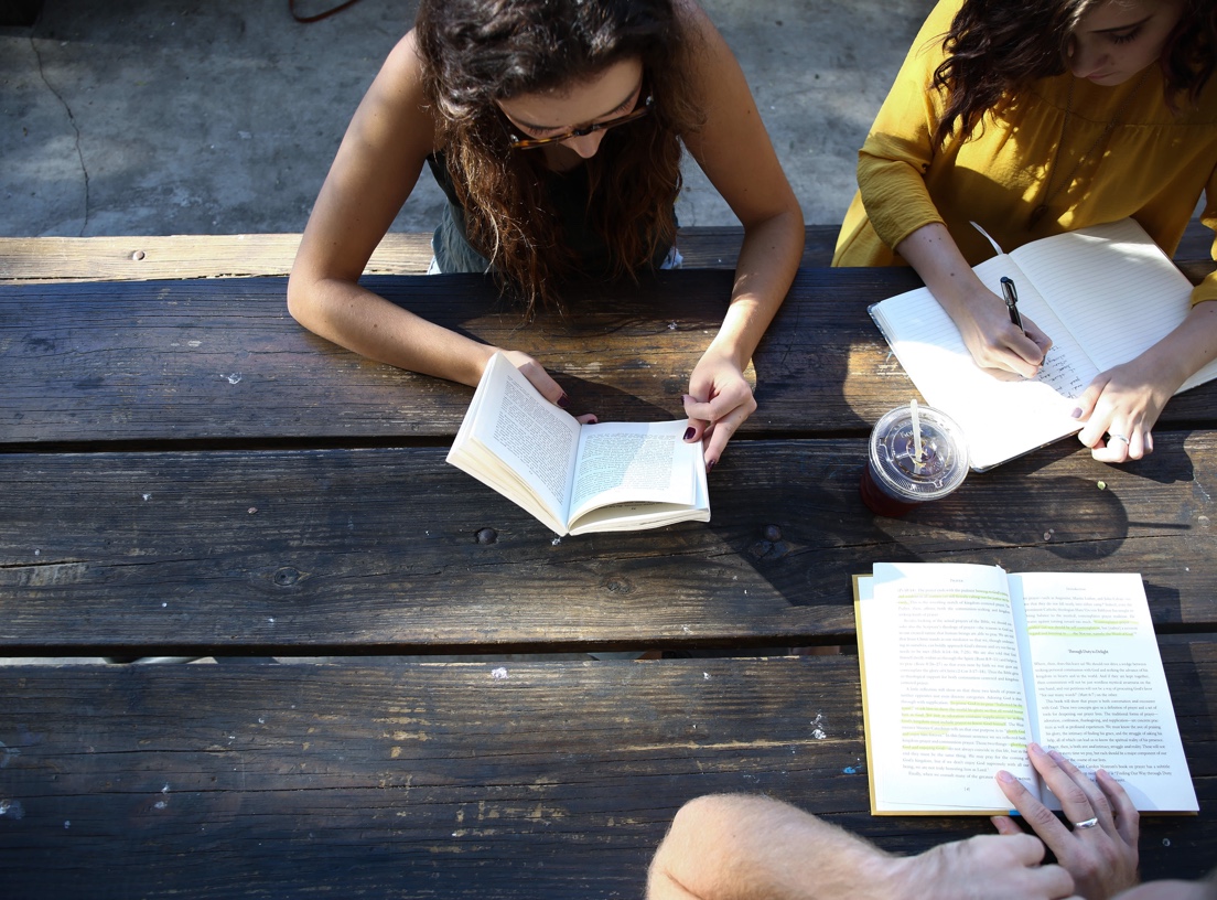 Banner image showing students studying